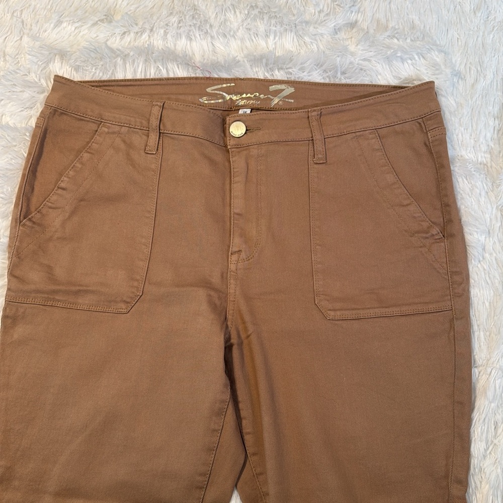 NWOT, Seven7 Utility Brown Skinny Jeans, size 16 - Picture 4 of 9